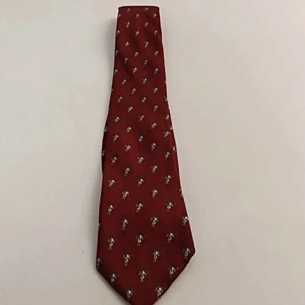 Gant Silk Polo Horse Print Tie Burgundy, Navy Tan